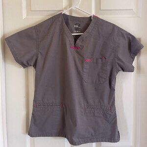 Iguana Med gray scrub top - XS